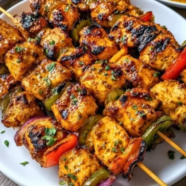 Grilled chicken skewers served with cowboy butter for a flavorful meal
