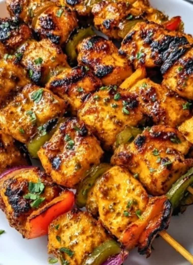 Grilled chicken skewers served with cowboy butter for a flavorful meal