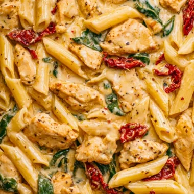 Creamy Marry Me Chicken Pasta served in a bowl with fresh herbs.