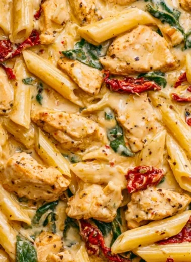 Creamy Marry Me Chicken Pasta served in a bowl with fresh herbs.