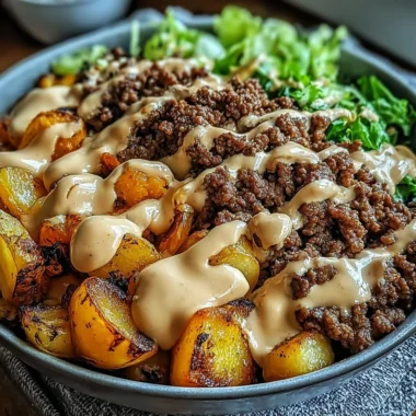 Savory Smash Burger Bowl filled with fresh ingredients and delicious flavors