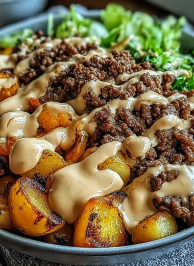 Savory Smash Burger Bowl filled with fresh ingredients and delicious flavors