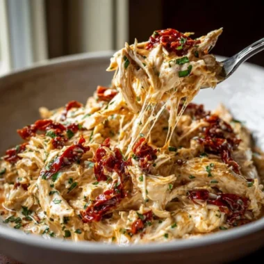 Creamy Crockpot Marry Me Chicken recipe served on a plate with herbs