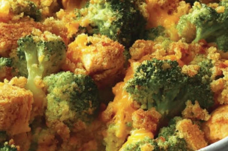 Delicious broccoli chicken casserole baked to perfection