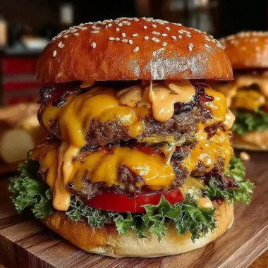 Delicious crack burgers served on a plate with toppings
