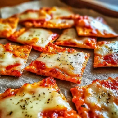 A bowl of crispy pizza chips, a perfect blend of flavor and crunch for snack lovers.