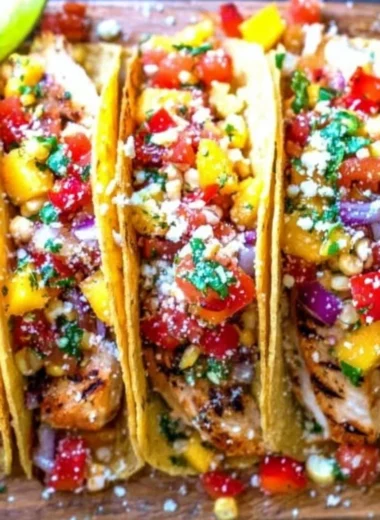 Delicious easy chicken tacos served with fresh toppings