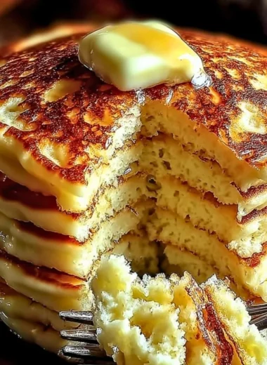 Delicious flourless cottage cheese pancakes topped with fresh fruit