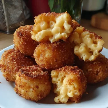 Crispy Fried Mac and Cheese Bites served on a plate