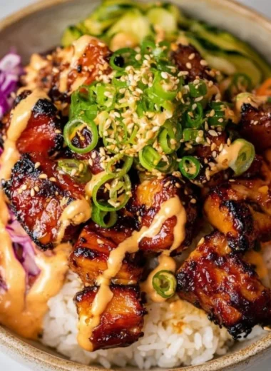 Delicious Korean BBQ Chicken Bowls served with rice and veggies for a weeknight meal.