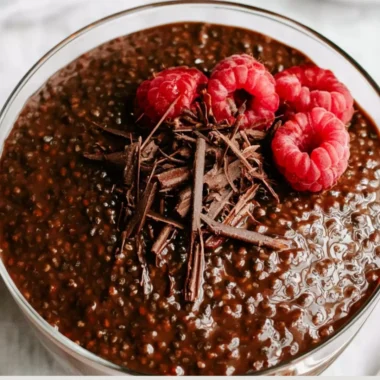 Delicious Chocolate Chia Seed Pudding served in a bowl