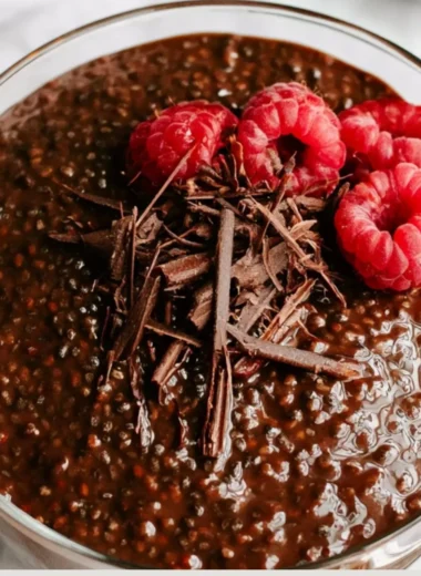 Delicious Chocolate Chia Seed Pudding served in a bowl