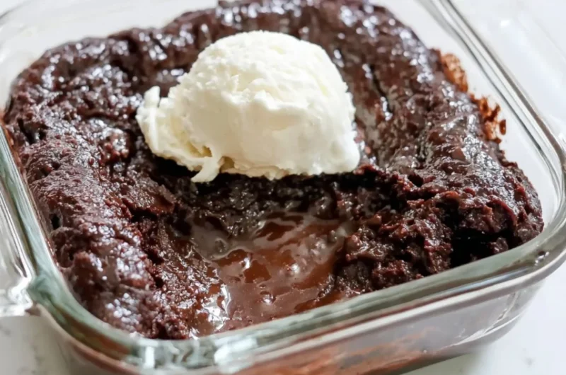 Delicious homemade cottage cheese lava cake with a gooey chocolate center