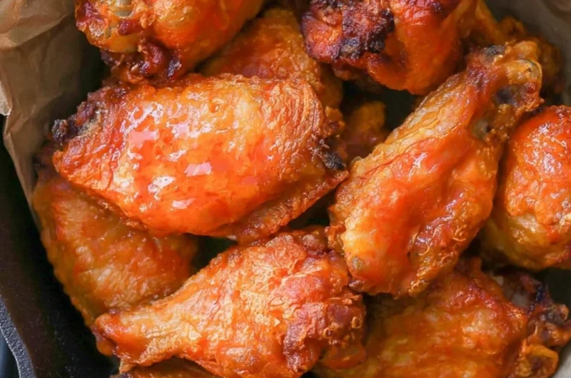 Delicious homemade buffalo wings served with ranch dressing