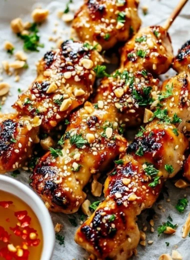 Delicious Honey Garlic Chicken Skewers grilled to perfection