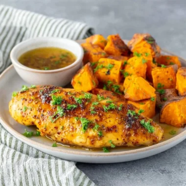 Honey Garlic Chicken Tenders with a savory glaze served on a plate