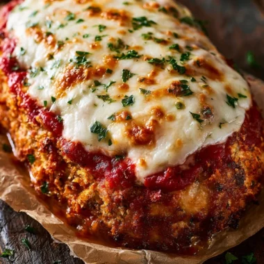 Delicious Parmesan Chicken Meatloaf with herbs and cheese