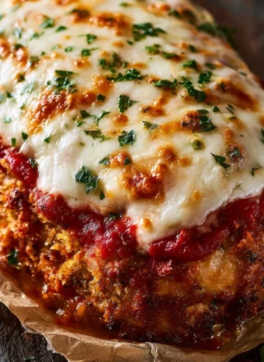 Delicious Parmesan Chicken Meatloaf with herbs and cheese