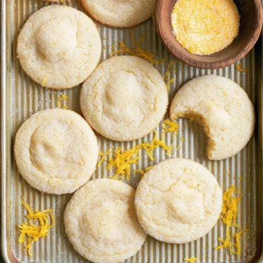 Soft and chewy lemon cookies with a bright citrus flavor