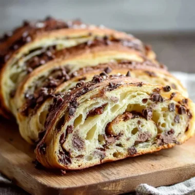 Delicious sourdough chocolate chip croissant bread bites