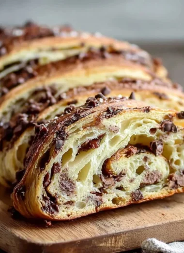 Delicious sourdough chocolate chip croissant bread bites