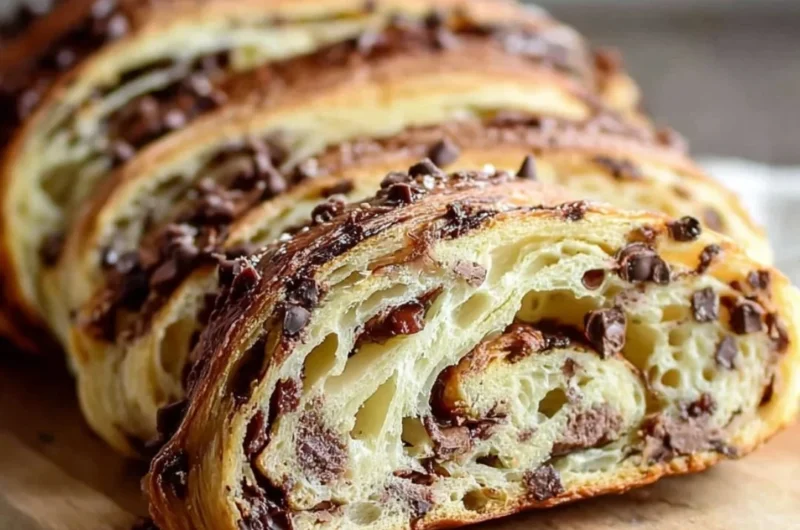 Delicious sourdough chocolate chip croissant bread bites