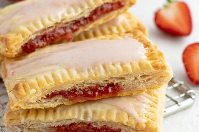 Cozy homemade sourdough pop tarts with fruit filling and frosting