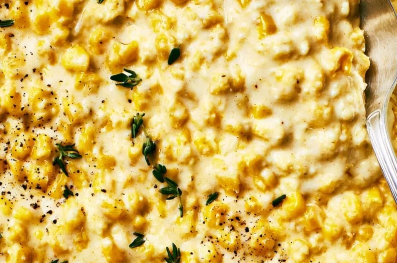Delicious bowl of creamed corn, a cozy fall favorite dish