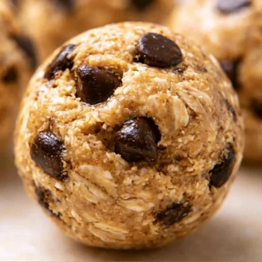 Homemade oatmeal protein balls on a plate, healthy snack idea