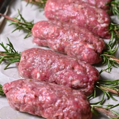 Cozy lamb koftas with rosemary served on a plate