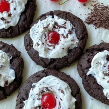 Delicious Black Forest Cookies with chocolate and cherries