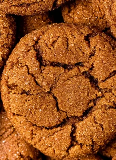 Chewy gingersnap cookies freshly baked and ready to enjoy.