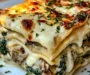 Easy Creamy Spinach Mushroom Lasagna